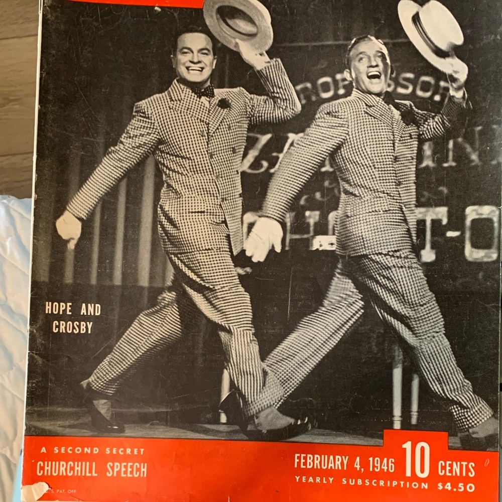 LIFE 1946 Vintage Hope and Crosby Magazine Cover
